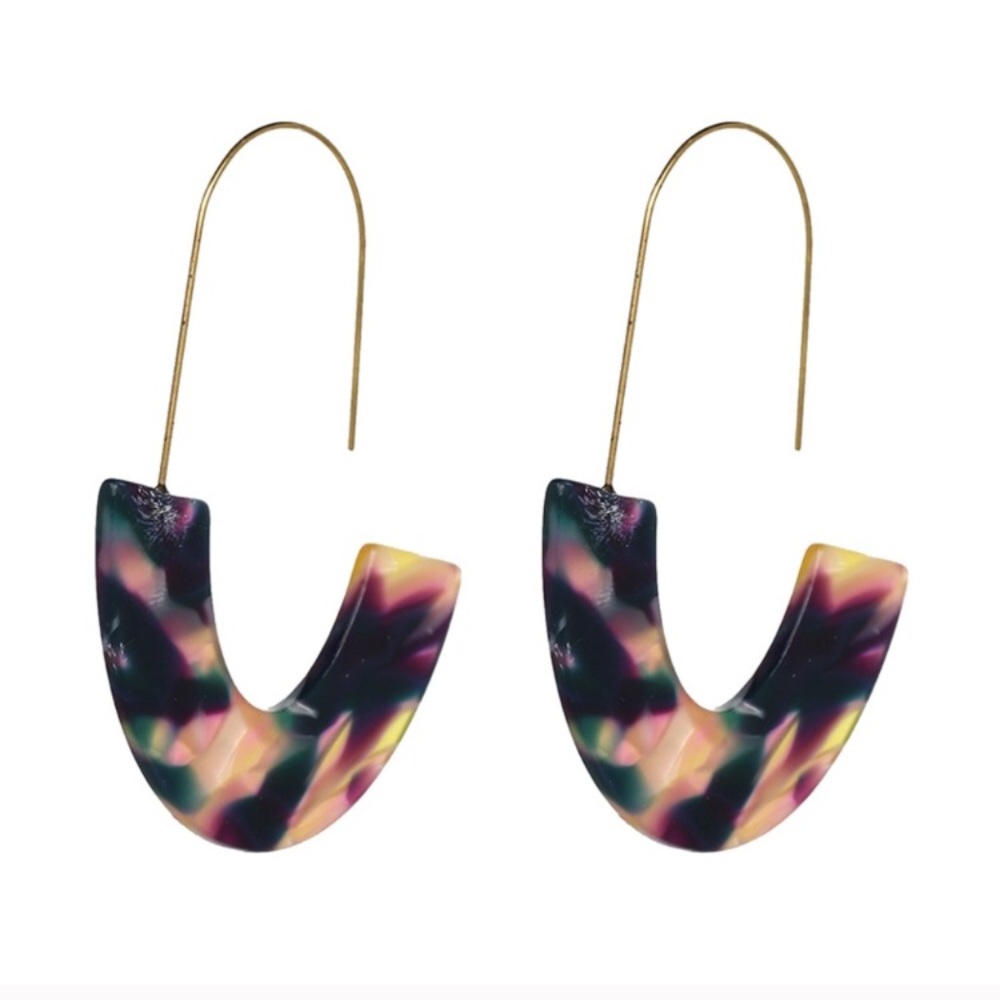🆕✨ Boho Multi Color Resin Acrylic Drop Earrings